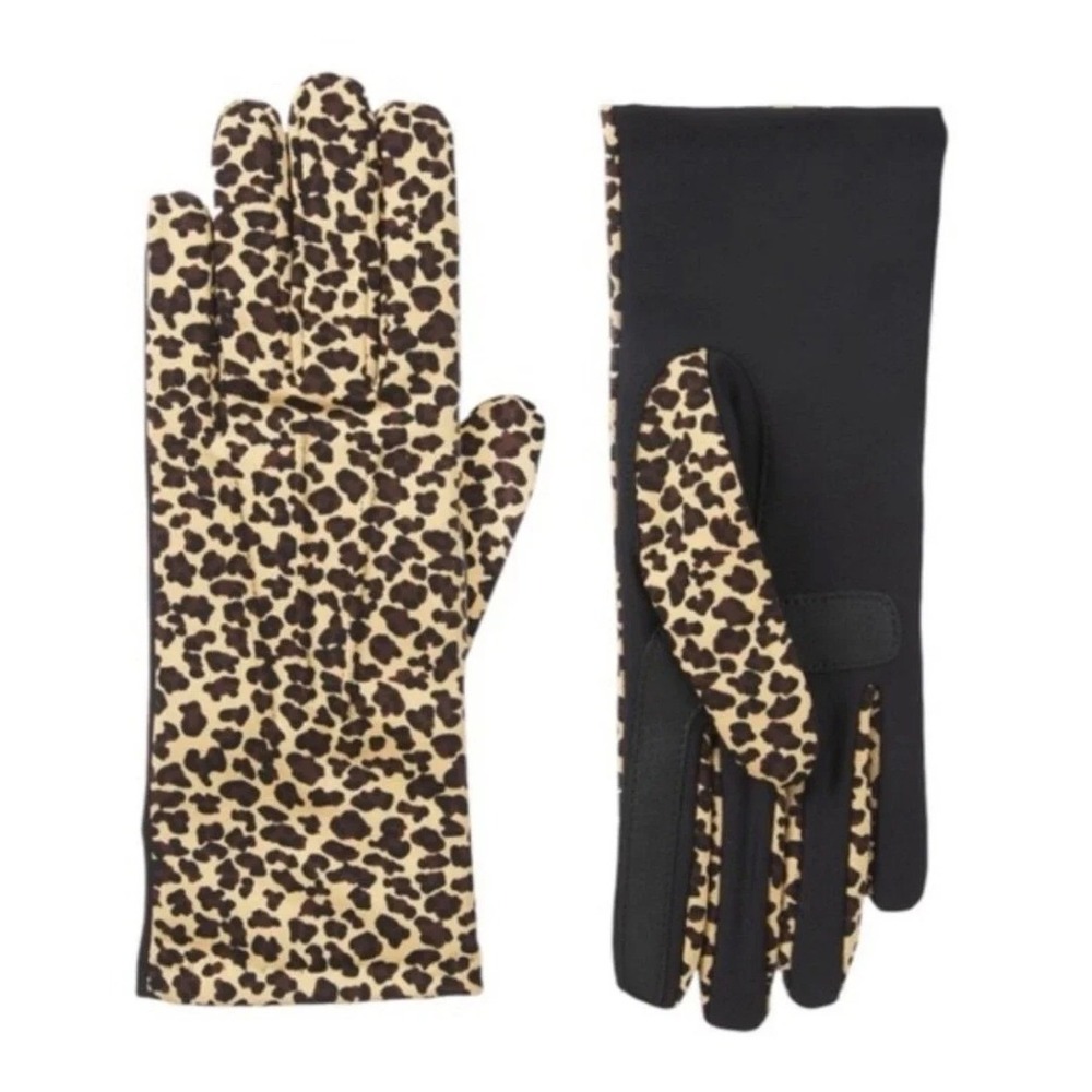 Isotoner Women Leopard Print smartTouch smartDri Water Repellent Gloves S/M